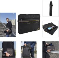 Exacompta 17134E Premium Laptoptasche Exactive für Notebooks und Tablets bis 13,3" mit einer Fronttasche, für den sicheren Transport wasserabweisend ideal für Schule, Uni und Arbeit, schwarz