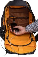 Exacompta 17634E Premium Rucksack Exactive mit 15,6" Laptopfach wasserabweisend zahlreiche Taschen mit Reißverschlüssen 1 USB Anschluss ideal für Schule, Uni, Arbeit und Reisen schwarz
