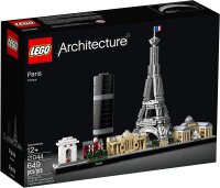 LEGO 21044 Architecture Paris, Modellbausatz mit Eiffelturm und Louvre-Modell, Skyline-Kollektion, Haus- und Raum-Deko, Geschenkideen für Sammler