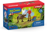 schleich 41465 Tyrannosaurus Rex Angriff, für Kinder ab 5-12 Jahren, DINOSAURS - Spielset