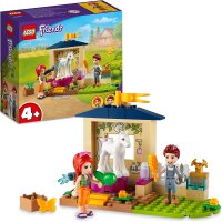 LEGO 41696 Friends Ponypflege, Pferdestall mit Pferd-Figur und Mia Mini-Puppe, Bauernhof-Spielzeug für Kinder ab 4 Jahre, Pferd Spielzeug für Jungen und Mädchen