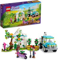 LEGO 41707 Friends Baumpflanzungsfahrzeug, Blumengarten-Spielzeug mit Spielzeugauto und Tierfiguren, Set als Geschenk für Kindergeburtstag