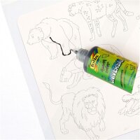 folia 40611 - Kreativ - Schablonen Zoo, 6 Schablonen inklusive Ausmalvorlagen, zum Malen von verschiedenen Tieren, einfache Anwendung mit Buntstiften, Filzstiften und Markern