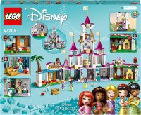 LEGO 43205 Disney Princess Ultimatives Abenteuerschloss, Prinzessinnenschloss Spielzeug, baubares Schloss mit Mini-Puppen wie Ariel, Vaiana, Tiana