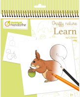 Avenue Mandarine - Ein Zeichenbuch mit Spiralbindung, Lernen zum Zeichnen – 24 Zeichnungen zum Nachspielen (12 Designs x2) – Papier 250 g – ab 5 Jahren – GY150C Graffy Learn