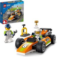 LEGO 60322 City Rennauto, Formel 1 Auto für Kinder ab 4 Jahren, Rennwagen-Spielzeug mit Mechaniker- und Rennfahrer-Minifiguren, Rennauto