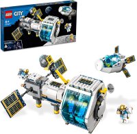 LEGO 60349 City Mond-Raumstation Weltraum-Spielzeug aus der NASA Serie für Kinder mit Astronauten-Minifiguren, Geschenk für Mädchen und Jungen ab 6 Jahre