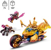LEGO 71768 NINJAGO Jays Golddrachen-Motorrad, Set mit Jay-Minifigur und Drachen- und Schlangen-Figuren, Spielzeug für Kinder ab 7 Jahre