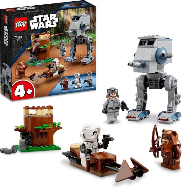 LEGO 75332 Star Wars at-ST, Bauspielzeug für Vorschulkinder ab 4 Jahren mit Ewok Wicket und Scout Trooper Minifiguren und Starter-Bauelement, Set 2022