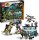 LEGO 76949 Jurassic World Giganotosaurus & Therizinosaurus Angriff, Dinosaurier Spielzeug mit Hubschrauber, Garage, Auto und 2 Dino Figuren