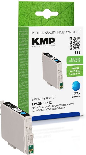 KMP E98 cyan pigmentiert Tintenpatrone ersetzt Epson Stylus T0612