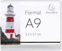 Exacompta - 89058QD - 10 Stück Etikettenhalter für Etiketten, Namen oder andere Unterlagen - Maße: 5,2 x 3,7 cm horizontal - Format A9 - Farbe Kristall