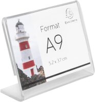 Exacompta - 89058QD - 10 Stück Etikettenhalter für Etiketten, Namen oder andere Unterlagen - Maße: 5,2 x 3,7 cm horizontal - Format A9 - Farbe Kristall