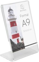 Exacompta - 89058HD - 10 Stück Etikettenhalter zum Aufstellen - einfach zu personalisieren mit Kreaman - Maße 52 x 37 mm vertikal - DIN A9 - Kristallfarben