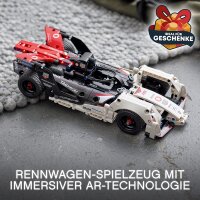 LEGO 42137 Technic Formula E Porsche 99X Electric, Rennauto für Jungen und Mädchen, Modellauto-Bausatz, Spielzeugauto mit Rückziehmotor und AR-App