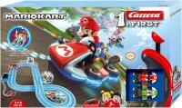 Carrera 20063028 First Nintendo Mario Kart Rennstrecken-Set I 2,9m elektrische Rennbahn mit Streckenteilen und Handregler im Maßstab 1:50