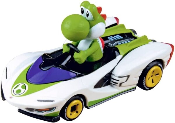 Carrera Go!!! Mario Kart - P-Wing Autorennbahn für Kinder ab 6 Jahren & Erwachsene I 4,9m Rennbahn mit Looping und Mario & Yoshi I 2 Handregler mit Turbo-Knopf I Geschenke zu Weihnachten