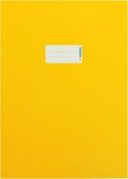 HERMA 19746 Karton Heftumschlag DIN A4, Hefthülle mit Beschriftungsfeld, aus stabilem und extra starkem Papier, Heftschoner für Schulhefte, gelb
