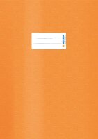 HERMA 7444 Heftumschlag DIN A4 Bast, Hefthülle mit Beschriftungsetikett und Baststruktur, aus strapazierfähiger und abwischbarer Polypropylen-Folie, Heftschoner für Schulhefte, orange, 1 Stück