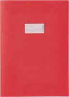 HERMA 5532 Papier Heftumschlag DIN A4, Hefthülle mit Beschriftungsfeld, aus kräftigem Recycling Altpapier und satten Farben, Heftschoner für Schulhefte, rot