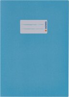 HERMA 7087 Papier Heftumschlag DIN A5, Hefthülle mit Beschriftungsfeld, aus kräftigem Recycling Altpapier und satten Farben, Heftschoner für Schulhefte, hellblau