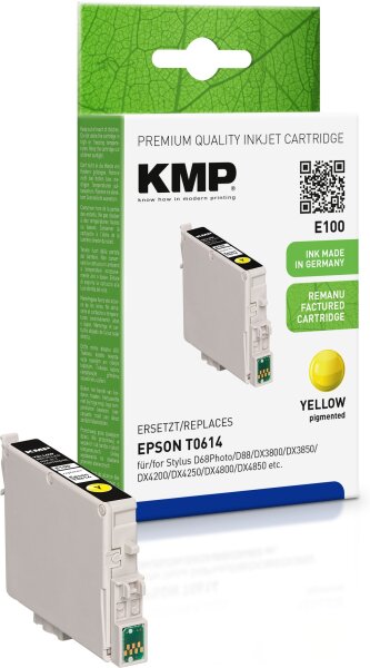 KMP E100 gelb pigmentiert Tintenpatrone ersetzt Epson Stylus T0614