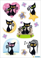 HERMA 15462 Glitter Sticker für Kinder, Cute Cat (11...