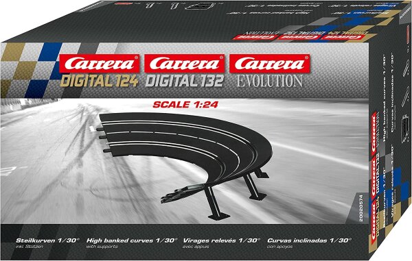 Carrera 20020574 Exclusiv/ Evolution, Maßstab 1:24, Neigung Steilkurven 1/ 30° Grad, 6 Stück, 37.01 x 22 x 10.39 cm
