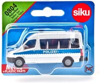 siku 0804, Polizeibus, Metall/Kunststoff, Silber, Anhängerkupplung, Spielzeugauto für Kinder