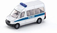 siku 0804, Polizeibus, Metall/Kunststoff, Silber, Anhängerkupplung, Spielzeugauto für Kinder