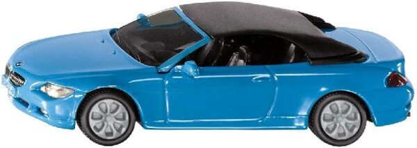 siku 1007, BMW 645i Cabrio, Metall/Kunststoff, Blau, Spielzeugauto für Kinder, Abnehmbares Verdeck