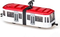 siku 1011, Straßenbahn, Metall/Kunststoff, Weiß/Rot, Standard-siku-Eisenbahnkupplungen zum Verbinden mit anderen Zügen