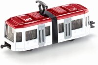 siku 1011, Straßenbahn, Metall/Kunststoff, Weiß/Rot, Standard-siku-Eisenbahnkupplungen zum Verbinden mit anderen Zügen