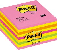 Post-it Sticky Notes Cube Neon Collection, Packung mit 1 Block, 450 Blatt, 76 mm x 76 mm, Pink, Gelb, Orange, Grün - Selbstklebende Notizzettel für Notizen, To-Do-Listen und Erinnerungen