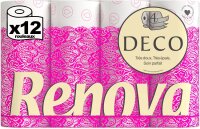 Renova DECO Toilettenpapier 4-lagig weiß dekoriert parfümiert – 12 Rollen