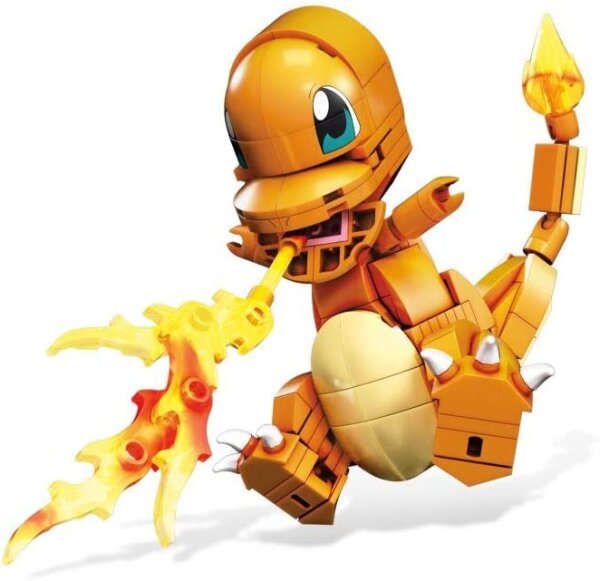 Mattel MEGA Construx Pokemon Charmander Bauset mit kompatiblen Steinen und Teilen und Pokéball, Spielzeug-Geschenkset für Kinder 10 +, GKY96