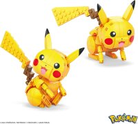 Mattel MEGA Construx GMD31 - Pokémon Medium Pikachu (10cm), Bauset mit beweglicher Figur, Spielzeug ab 7 Jahren