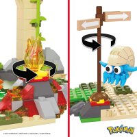 Mattel Mega Construx HDL86 - Pokémon Dschungel-Ruinen Bauset, Spielset mit 464 Teilen, inklusive Glumanda, Tragasso und Amonitas-Figuren, Spielzeug für Kinder ab 7 Jahren