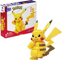Mattel Mega Construx FVK81 - Pokemon Jumbo Pikachu 30 cm Bauset mit 825 Bausteinen, Spielzeug ab 8 Jahren