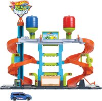 Hot Wheels City HDP05 - Mega Tower Auto-Waschanlage mit Farbwechsel-Effekt durch kaltes und warmes Wasser, inklusive 1 Color Shifter Spielzeug-Auto, für Kinder ab 4 Jahren
