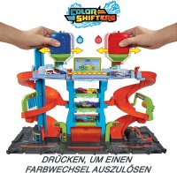 Hot Wheels City HDP05 - Mega Tower Auto-Waschanlage mit Farbwechsel-Effekt durch kaltes und warmes Wasser, inklusive 1 Color Shifter Spielzeug-Auto, für Kinder ab 4 Jahren