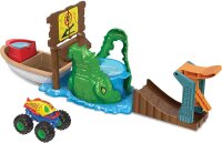 Hot Wheels Monster Trucks Sumpfattacke Spielset, ein Wasserspielset mit 1 Monster Trucks Farbwechsel-Truck, ein Spielzeug für Kinder ab 4 Jahren - HGV14