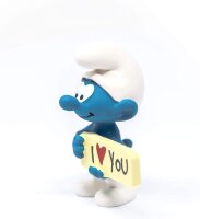 schleich 20823 Schlumpf mit Schild, für Kinder ab 3+ Jahren, The Smurfs - Pre School Smurfs Figurines