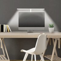 Unilux LED Schreibtischlampe Strata zum Klemmen, weiß, dimmbar, 80 cm breit, mit Lichtsensor, IP23, 700lm, 6400K, 12,7W [Energieklasse E]