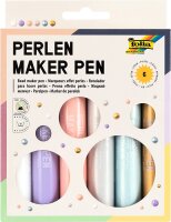 folia 36029 - Perlen Maker Pen, 6 Perlenstift à 30 ml für 3D Farbpunkte auf Papier, Textil, Holz, Keramik, nach Trocknung wasserfest und waschbar bei 30 Grad
