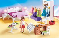 Playmobil 70208 Puppenhaus-Hauptschlafzimmer mit austauschbaren Kleidern, mit Lichteffekten, für Kinder im Alter von 4+ Jahren