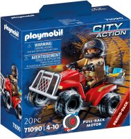 PLAYMOBIL City Action 71090 Feuerwehr-Speed Quad mit Rückzugsmotor, Spielzeug für Kinder ab 4 Jahren