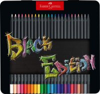 Faber-Castell 116425 - Buntstifte Blackwood, Black Edition, 24er Metalletui