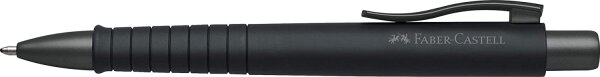 Faber-Castell 241190 - Kugelschreiber Poly Ball XB, schwarz ( Schreibfarbe blau), 1 Stück, mit auswechselbarer Mine, dokumentenecht