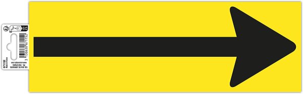 Exacompta - Art.-Nr. 67115E - 1 Klebeband. Markierungssymbol "Pfeile" schwarz auf gelbem Hintergrund - Aus rutschfestem und UV-beständigem PVC - Maße des Paneels: 30 x 10 cm